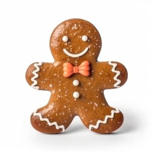 Gingerbread Man isolato Illustrazione AI GenerativexA