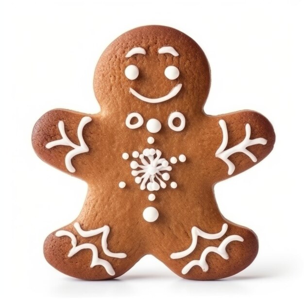 Gingerbread Man isolato Illustrazione AI GenerativexA