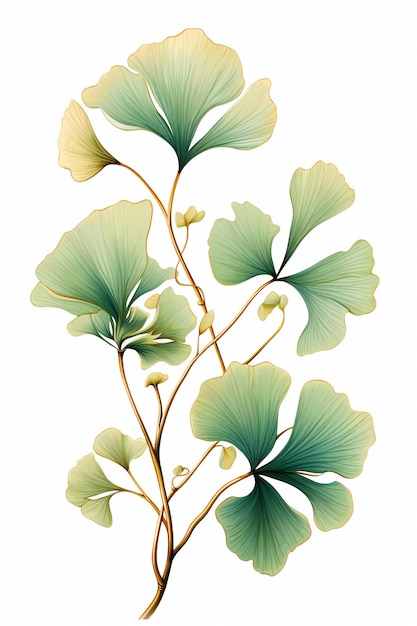 Ginko foglia verde illustrazione