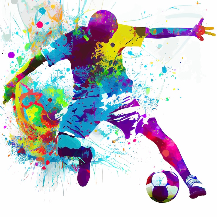 Giocatore di calcio calci la palla