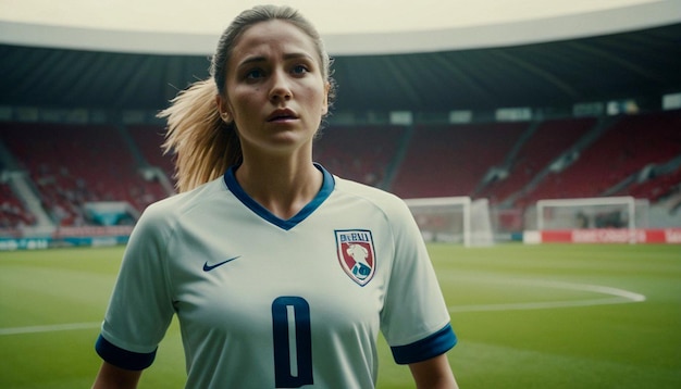 giocatore di calcio femminile in campo