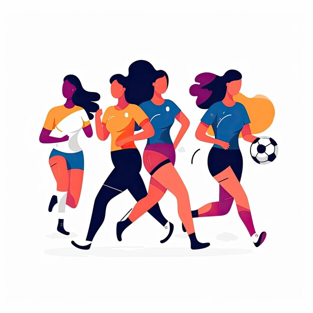 Giocatrice di calcio femminile che calcia una palla da calcio design di maglietta vettoriale graffiti AI generato