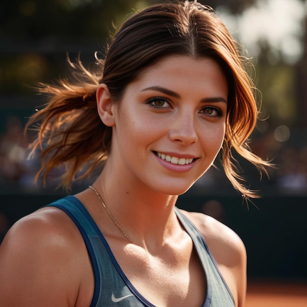 Giocatrice di tennis sorridente