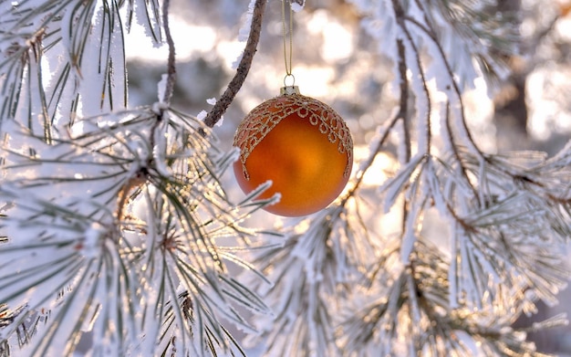 Giocattolo dell'albero di Natale su un albero di Natale.