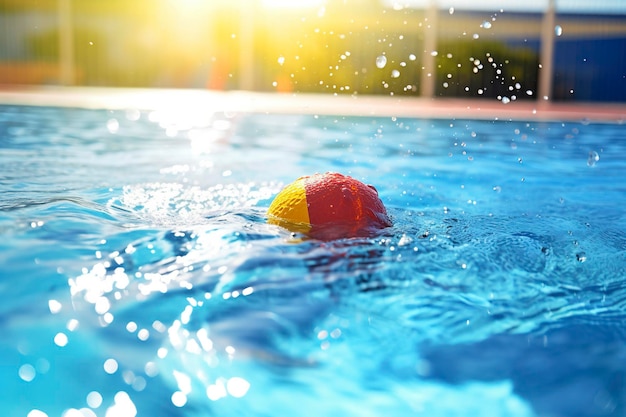 Giochi d'acqua in piscina con palline di plastica colorate Ai generati