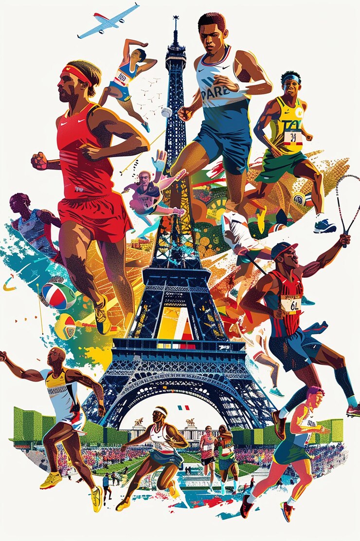 Giochi di Parigi immagine vibrante di atleti di tutto il mondo