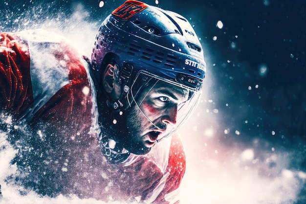 Giochi di squadra invernali competizioni professionali di hockey su ghiaccio generative ai