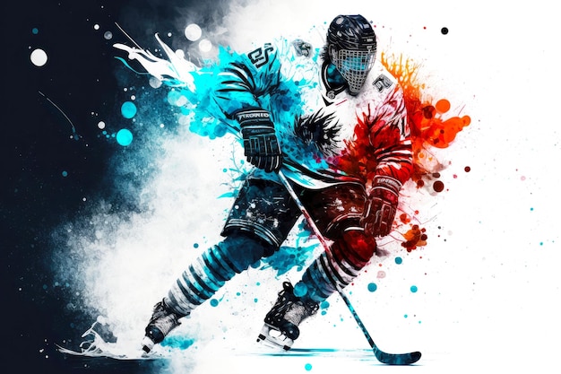 Giochi di squadra invernali competizioni professionali di hockey su ghiaccio generative ai