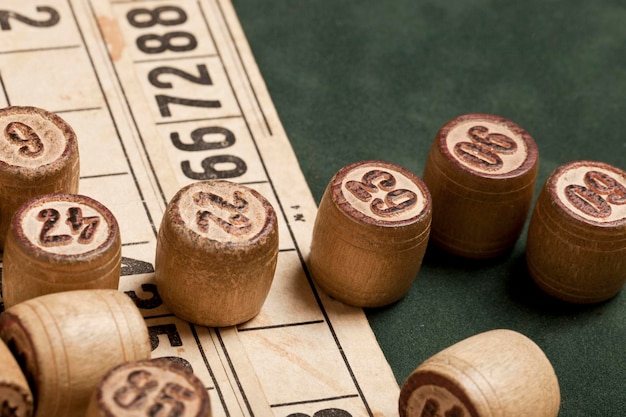 Gioco da tavolo Bingo Botti di legno del Lotto con sacchetto di carte da gioco per giochi Lotto giochi per famiglie