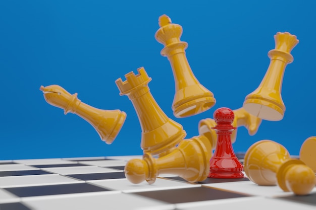 Gioco da tavolo di scacchi, concetto competitivo di affari