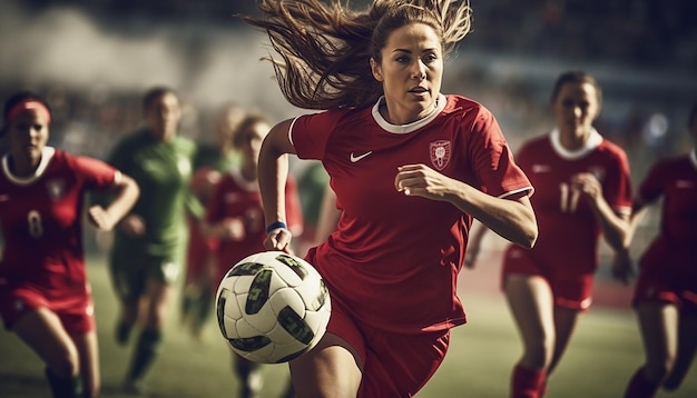 Gioco di calcio femminile sul campo di calcio fotografia editoriale Gioco di partite di calcio