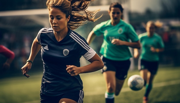 Gioco di calcio femminile sul campo di calcio fotografia editoriale Gioco di partite di calcio