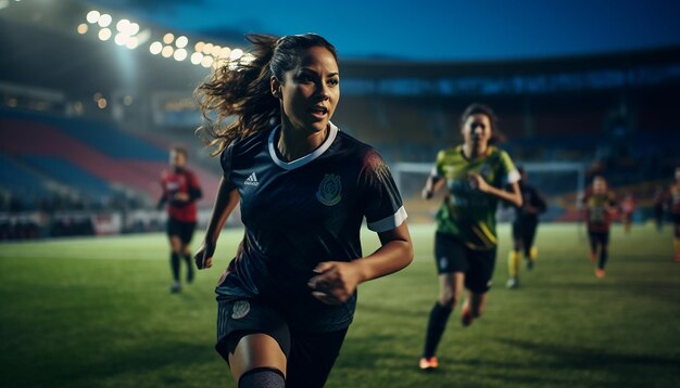 Gioco di calcio femminile sul campo di calcio fotografia editoriale Gioco di partite di calcio