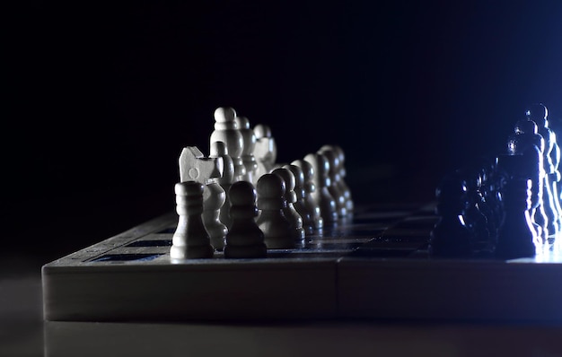 Gioco di scacchi Composizione astratta di figure di scacchi