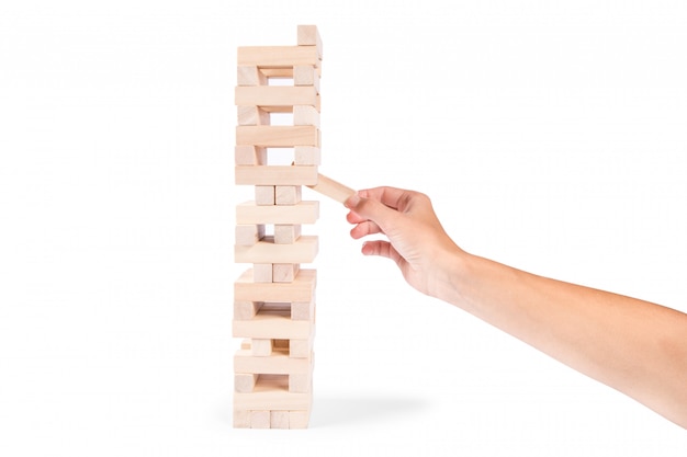 Gioco di stack di blocchi di legno