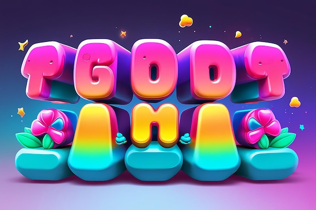 Gioco divertente con effetti di testo modificabili 3D