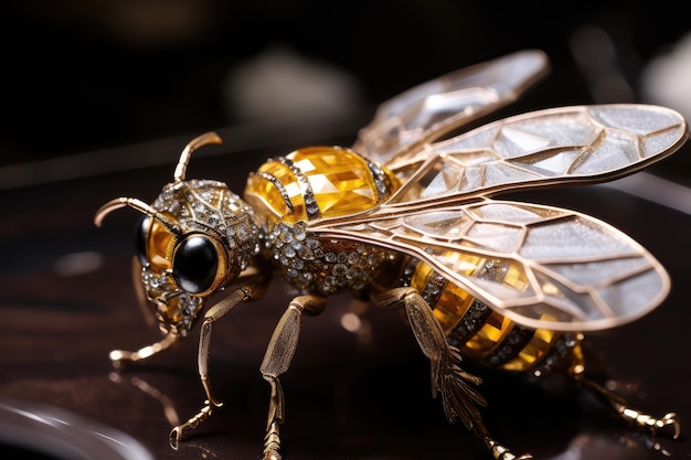 Gioielli d'ape d'oro Brocca di insetti a forma di mosca in un negozio di gioielli di lusso Insetti Bijouterie