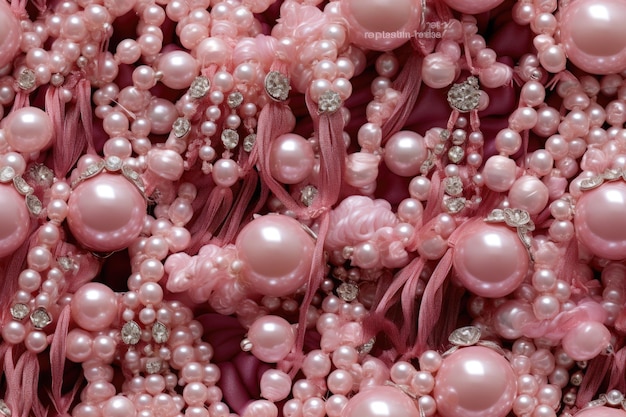 Gioielli e tessuti rosa assortiti