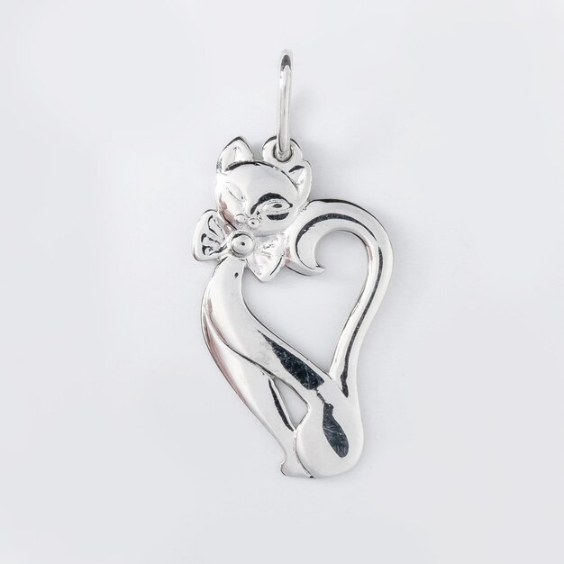 Gioielli gatto argento Collana donna gatti argento con gemme 925