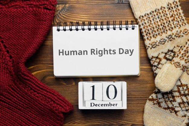 Giornata dei diritti umani del mese invernale calendario dicembre.
