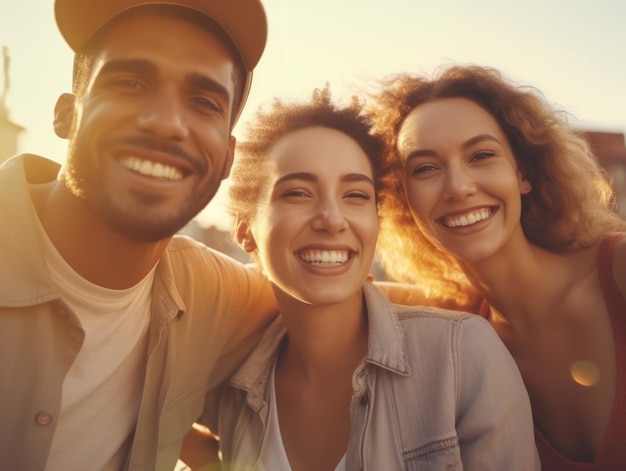 Giornata dell'amicizia Gli amici felici stanno sorridendo