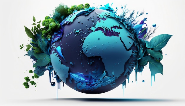 Giornata della Terra Investire nel nostro pianeta Risparmiare acqua e concetto di protezione ambientale mondiale