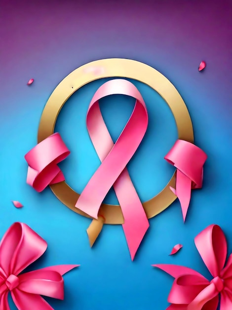 Giornata di sensibilizzazione al cancro con un nastro rosa
