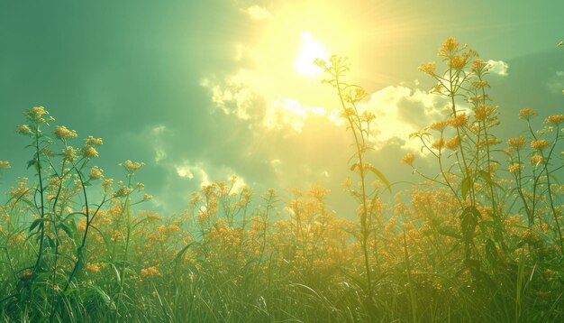 giornata di sole estivo sullo sfondo del prato