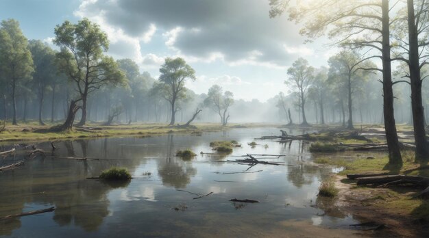 Giornata di sole in un Misty Creek