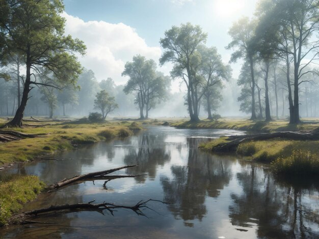 Giornata di sole in un Misty Creek