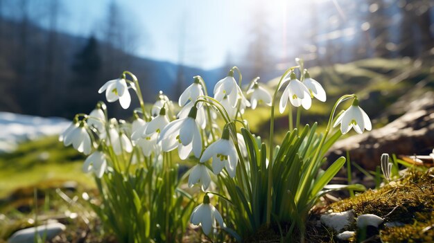 Giornata di sole primaverile bella e delicata prima primavera flo generativa ai