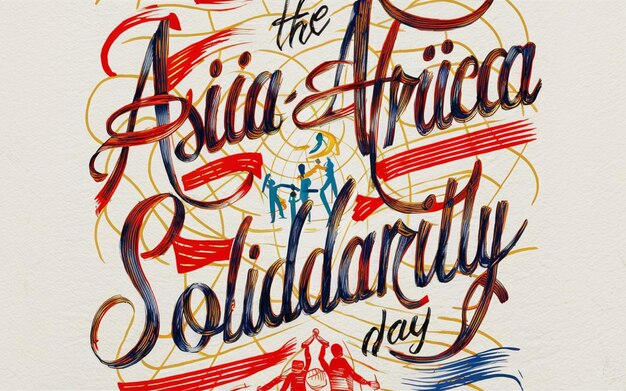 Giornata di solidarietà Asia-Africa scritta a mano