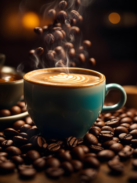 Giornata internazionale dei cuori di caffè nella bevanda