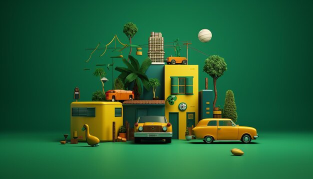 Giornata internazionale del Brasile Minimal Giornata internazionale del Brasile con la fotografia di oggetti in miniatura