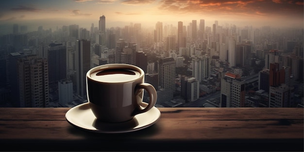 Giornata internazionale del caffè con vista sulla città