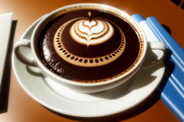 Giornata internazionale del caffè Delizioso caffè bella decorazione del latte Bevande del tè pomeridiano d'affari