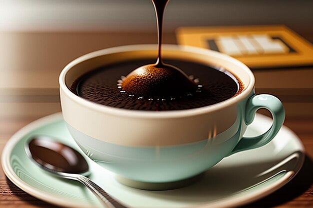 Giornata internazionale del caffè Delizioso caffè bella decorazione del latte Bevande del tè pomeridiano d'affari