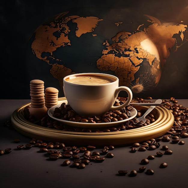 Giornata internazionale del caffè Giornata mondiale del caffè sfondo felice Giornata internazionale del caffè