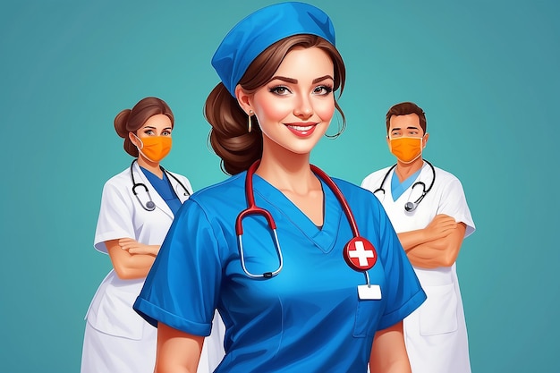 Giornata Internazionale dell'Infermiera 12 maggio: cartella di ringraziamento per la Giornata internazionale dell'infermiera Donne in uniforme di personale medico