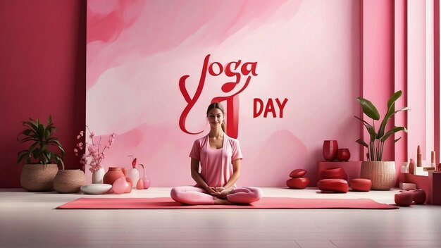 Giornata Internazionale dello Yoga Una bellissima donna che fa yoga in palestra