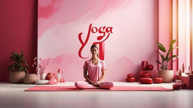 Giornata Internazionale dello Yoga Una bellissima donna che fa yoga in palestra
