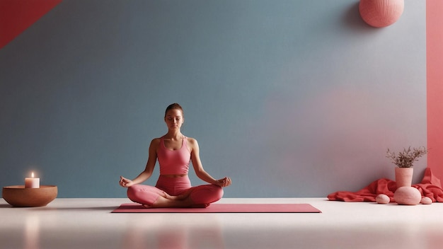 Giornata Internazionale dello Yoga Una bellissima donna che fa yoga in palestra