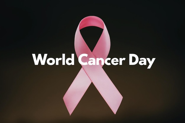 Giornata mondiale del cancro 4 febbraio contro la consapevolezza del cancro nastri firmare social media post design