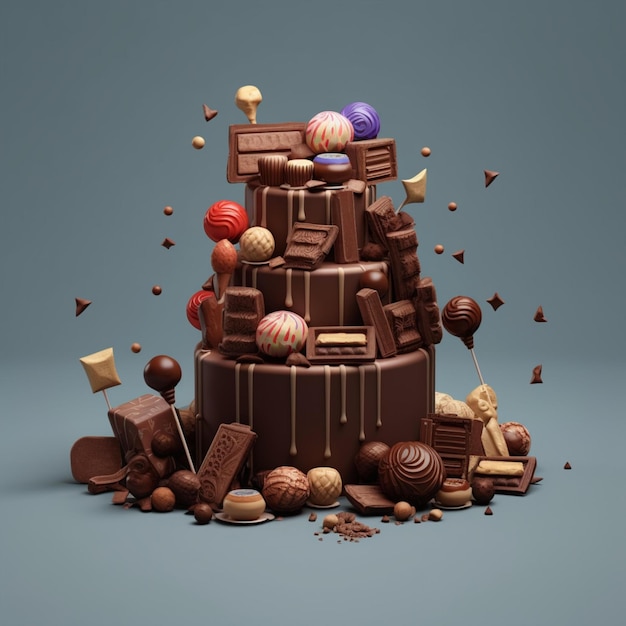 Giornata mondiale del cioccolato illustrazione delizioso cioccolato cioccolato realistico