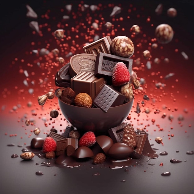 Giornata mondiale del cioccolato illustrazione delizioso cioccolato cioccolato realistico