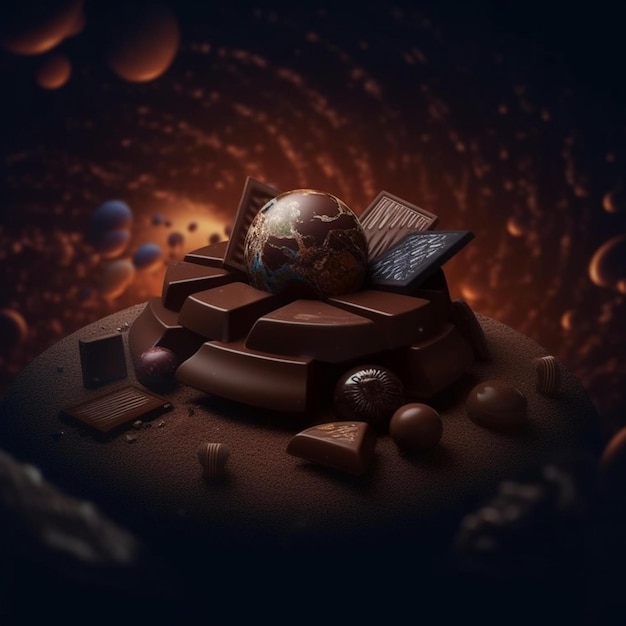 Giornata mondiale del cioccolato illustrazione delizioso cioccolato cioccolato realistico