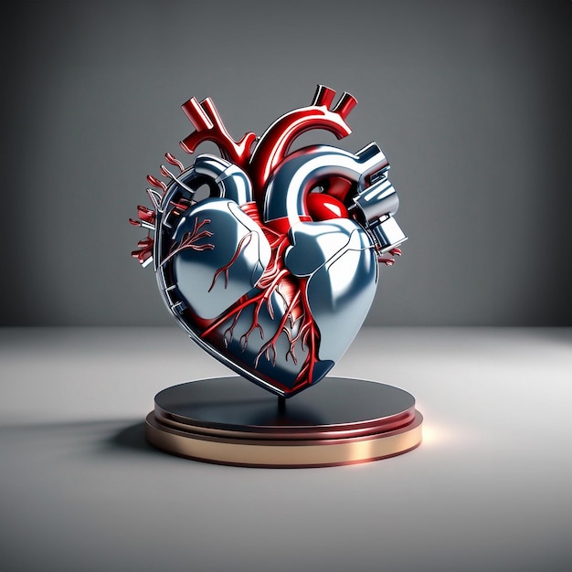 Giornata mondiale del cuore 3d 3d cuore sul podio