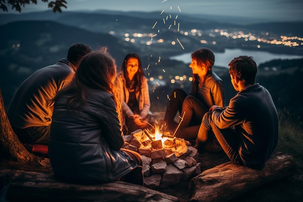 Giornata mondiale del turismo escursioni in montagna campeggio falò in riva al mare o in montagna emozioni indimenticabili nuove città e paesi globo continenti