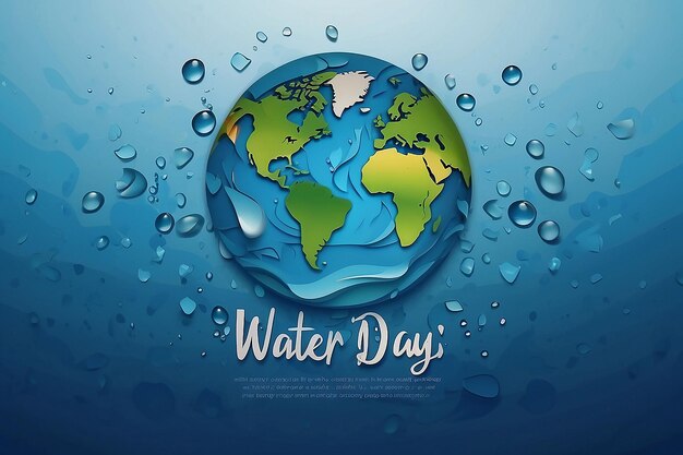 Giornata mondiale dell'acqua il 22 marzo Vettore illustrazione sfondo blu e concetto ecologico