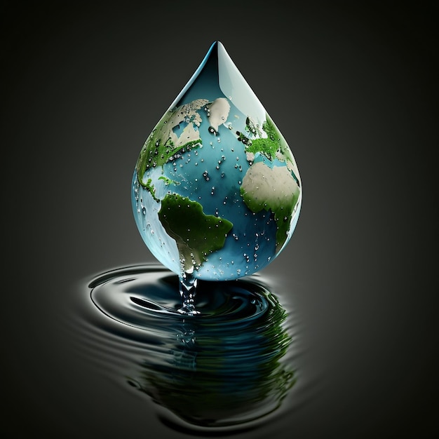 Giornata mondiale dell'acqua Il significato di una singola goccia d'acqua IA generativa